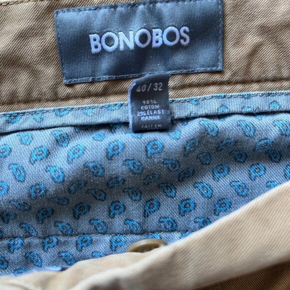 Bonobos Men’s Khaki / Tan Chinos – Size 40 × 32 Athletic Fit — Stretch Cotton - Picture 6 of 6